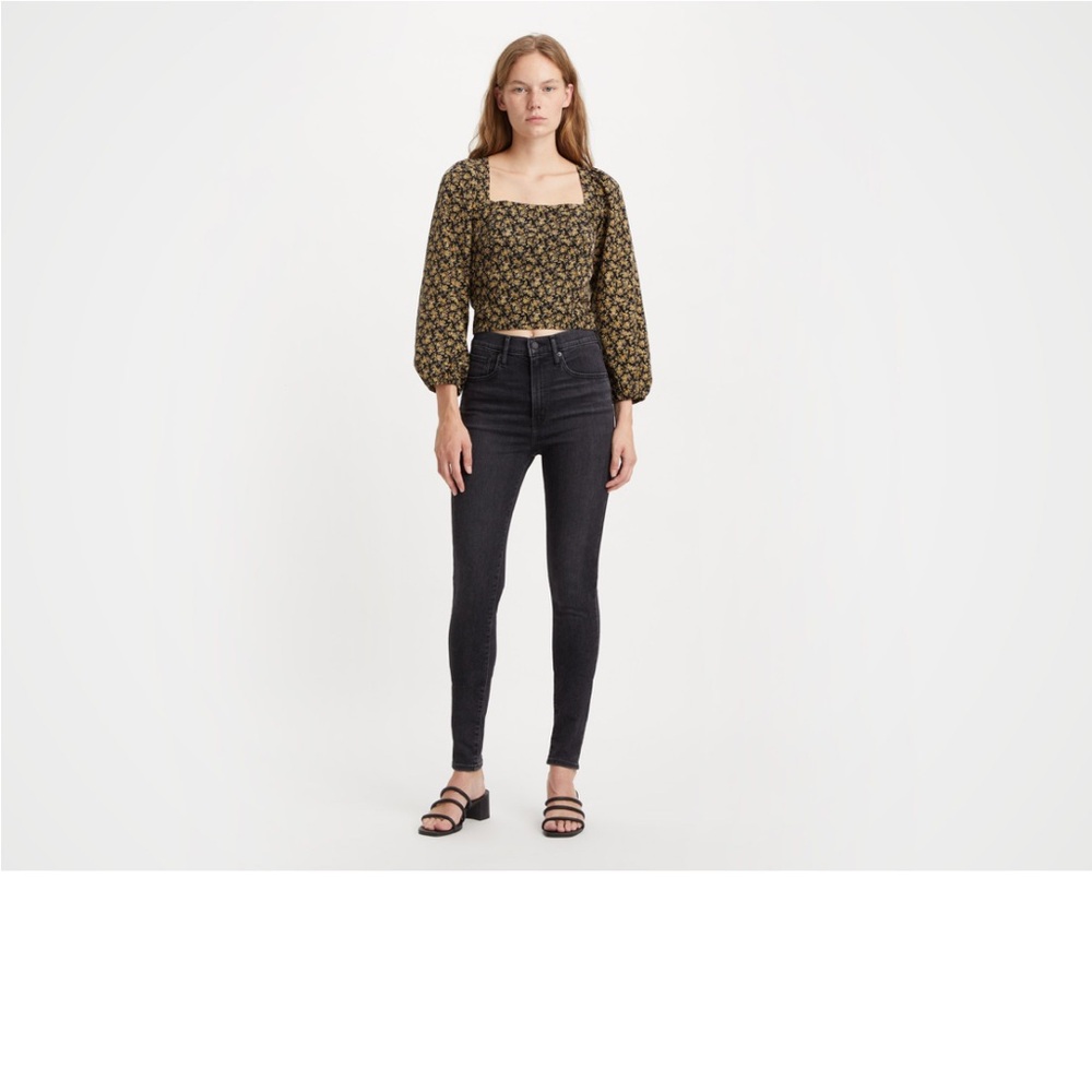 Levi’s Mile High Super Skinny Jeans in Black Haze; size 28W x 30L